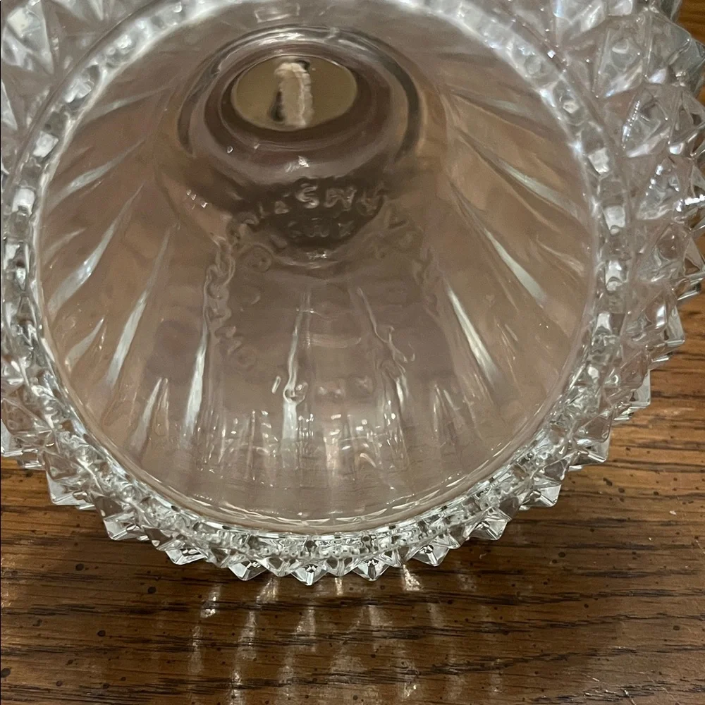 Vintage Crystal Diamond Point‎ Oil Lamp